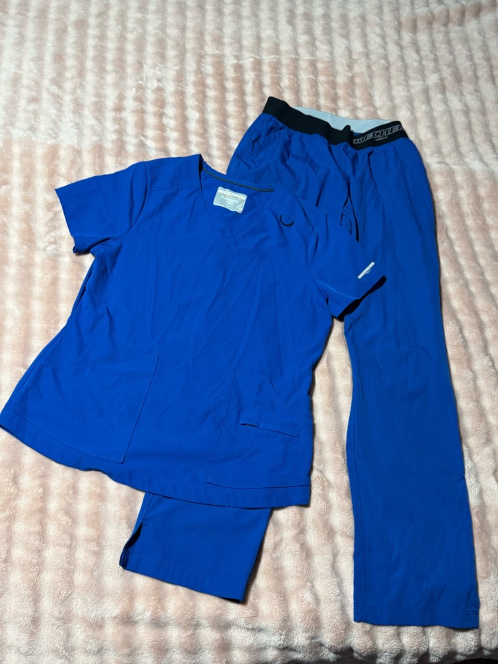 Skechers Royal Blue Scrub Top & Pants Set
